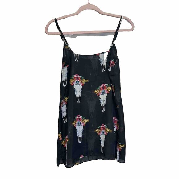 Show Me Your‎ MuMu Estella Tank Top Womens Sz. S Southwestern Cow Print Sheer - Picture 4 of 6